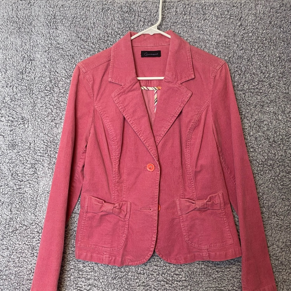 Context, clueless Corduroy Jacket Blazer, Sz M 
Pink Vintage look Playful Barbie
